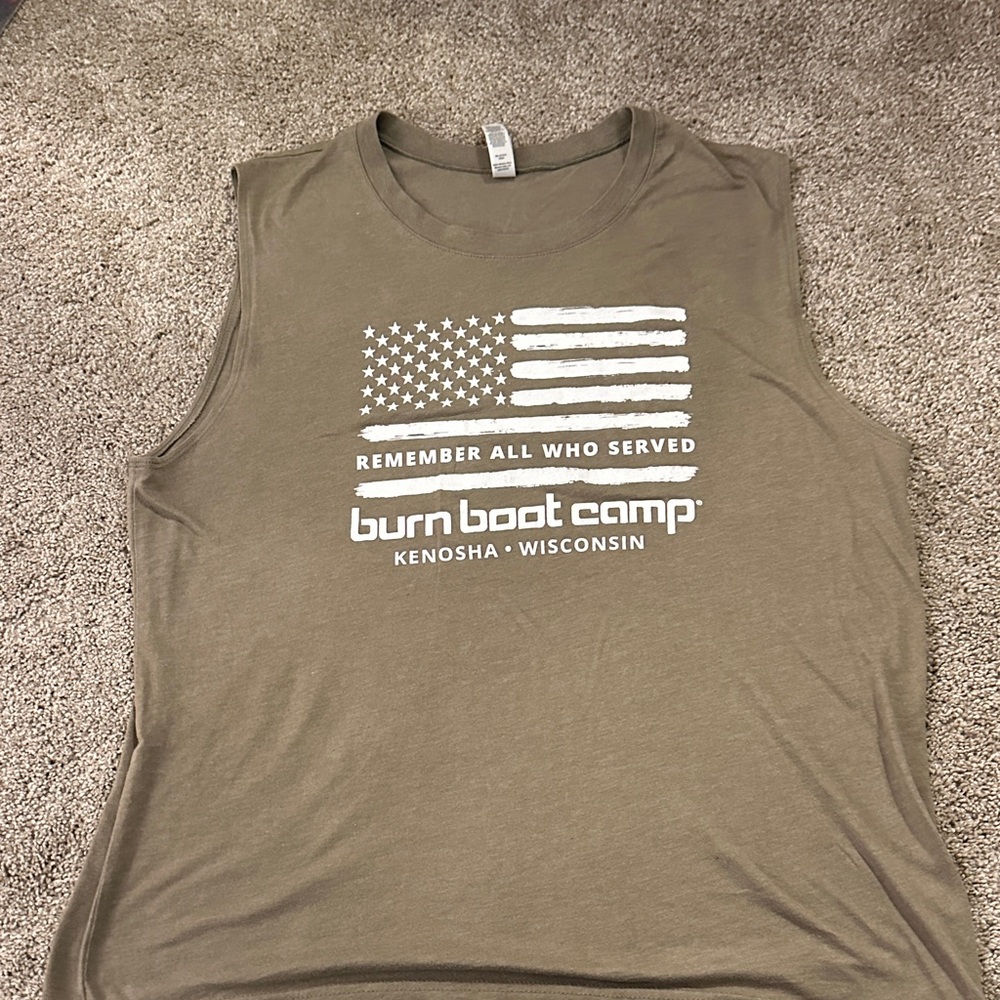 Burn Boot Camp Olive Graphic Tank Top
